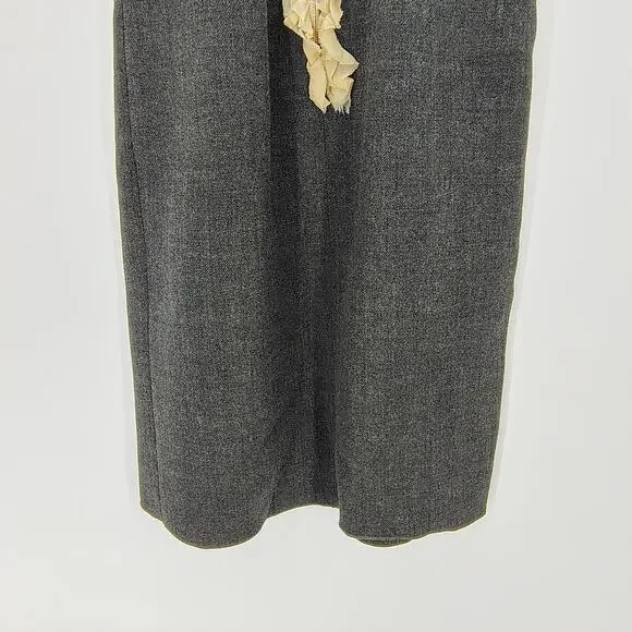 D&G Dolce & Gabbana Wool Silk Sheath Exposed Ruffled Zipper Dress Charcoal IT 38 - Picture 14 of 16